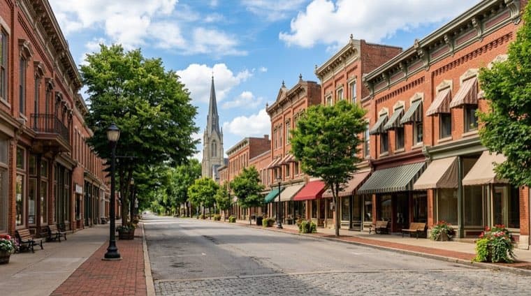 Main Street South in historic downtown Newmarket, Ontario.